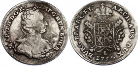 Austrian Netherlands 1/2 Ducaton 1754
Her. 1904. Maria Theresia, 1740-1780. Antwerpen mint. Silver, VF. Rare.