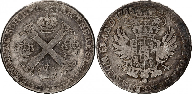 Austrian Netherlands 1/2 Kronentaler 1766
KM# 19; N# 27849; Silver 14.42 g.; Ma...