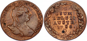 Austrian Netherlands Brabant 2 Liards 1780
KM# 29; Maria Theresia, Copper, XF.