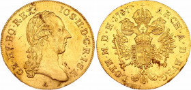 Austria Dukat 1787 A
KM# 1873; Gold (.986) 3.43 g., AUNC, mint luster, damaged.
