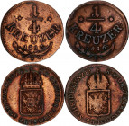 Austria 2 x 1/4 Kreuzer 1816 B, S
KM# 2107; N# 18150; Franz I