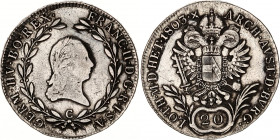 Austria 20 Kreuzer 1803 C
KM# 2139; Silver; Franz II; XF, unmounted
