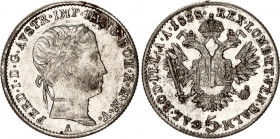 Austria 5 Kreuzer 1838 A
KM# 2166; Silver; Ferdinand I; XF
