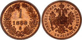 Austria 1 Kreuzer 1858 A
KM# 2186; N# 2360; Franz Joseph I; UNC with red mint luster