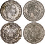 Austria 2 x 10 Kreuzer 1872 Overstrike
KM# 2206; Silver; Franz Joseph I; UNC