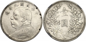 China Republic 1 Dollar 1920 (9) NGC AU Det Obv Damage
Y# 329.6, Kann# 666, L&M# 77; N# 240879; Silver; Yuan Shikai