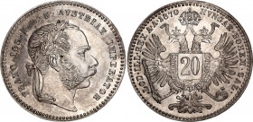 Austria 20 Kreuzer 1870
KM# 2212; Silver; Franz Joseph I; UNC