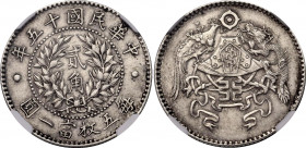 China Republic 20 Fen 1926 (15) NGC AU Det.
Y# 335, Kann# 681, L&M# 82, Hsu# 82; N# 36344; Silver