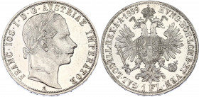 Austria 1 Florin 1859 A
KM# 2219; Silver; Franz Joseph I; Mint: Vienna; UNC