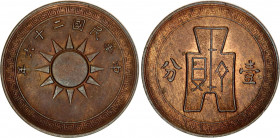 China Republic 1 Fen 1937 (26)
Y# 347; Copper 6.45 g.; UNC with full mint luster