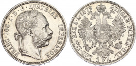 Austria 1 Florin 1879
KM# 2222; Silver; Franz Joseph I; AU, hairlines.