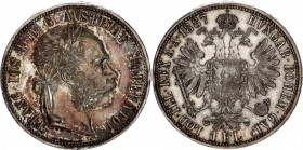 Austria 1 Florin 1887
KM# 2222; Silver; Franz Joseph I; UNC with nice toning