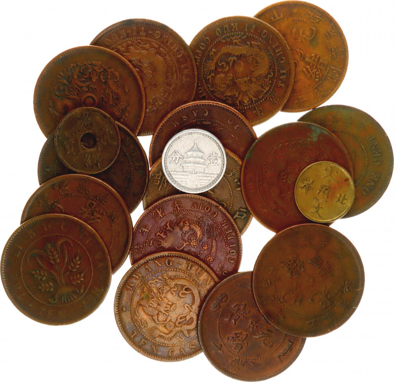 China Lot of 18 Coins 19th - 20th Centuries
Various Dates, Provinces & Denomina...