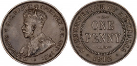 Australia 1 Penny 1912 H
KM# 23, Schön# 14; N# 1269; Bronze; George V; XF