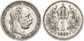 Austria 1 Corona 1905
KM# 2804; Silver; Franz Joseph I; VF