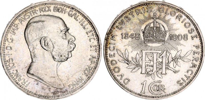 Austria 1 Corona 1908
KM# 2808; Silver; Franz Joseph I; 60th Anniversary of the...