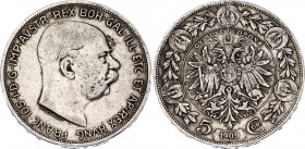 Austria 5 Corona 1909
KM# 2813; Silver; Franz Joseph I; VF