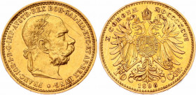 Austria 10 Corona 1896 Key Date
KM# 2805; N# 33244; Gold (.900); Franz Joseph I; Mintage 211 000 Pcs; XF