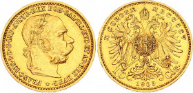 Austria 10 Corona 1905
KM# 2805; Gold (.900) 3.37 g., 19 mm.; Franz Joseph I; AUNC