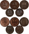 Austria - Hungary Lot of 5 Coins 1881 - 1891
Various Dates & Denomination; XF/UNC