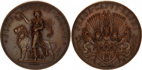 Austria Prague Bronze Medal - Town Honour Prize 19th - 20th Centuries
Wurzb. 7688; Bronze 29.38 g., 40 mm; by J. Mauder & V. Santrucek; Obv: City Coa...