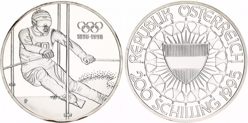 Austria 200 Shilling 1995
KM# 3027; N# 68942; Silver; Series: Centennial of Oly...