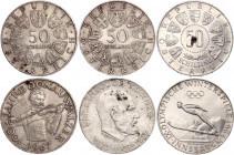 Austria Lot of 50 Shillings 1964 - 1973
N# 10929; N# 12445; N# 8556; Silver; AUNC-UNC