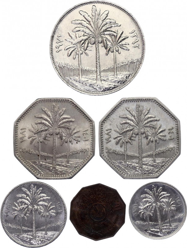 Iraq Lot of 6 Coins 1959 - 1981
Various Dates, Denominations & Condition; XF/UN...