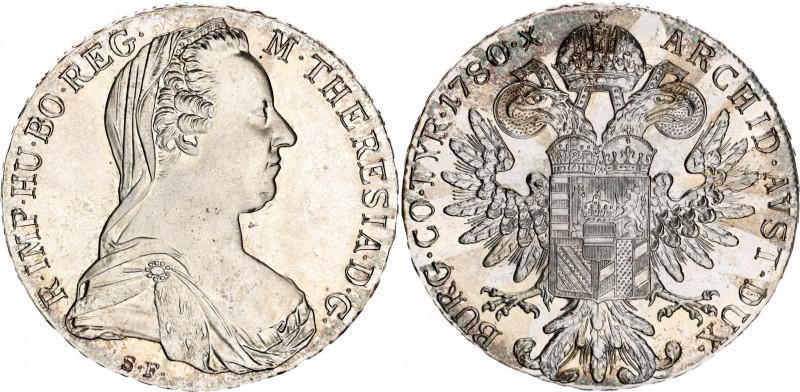 Austria 1 Taler 1780 X Restrike
KM# T1, Y# 55, G# 2; N# 7393; Silver; Maria The...