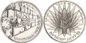 Israel 10 Lirot 1967
KM# 49a; Silver., Proof; Victory Commemorative - Six-Day War