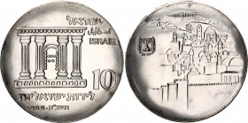 Israel 10 Lirot 1968
KM# 51; Silver; 20th Anniversary of Independence - Jerusalem; UNC
