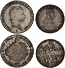 Hungary 20 Krajczar & 1 Korona 1844 - 1896
KM# 422 & 486; Silver; Ferdinand V & Franz Joseph I; Mint: Kremnitz; VF/VF Toned