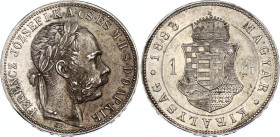 Hungary 1 Forint 1888 KB
ÉH# 1466, H# 2141, KM# 469, Adamo# M15; N# 26846; Silver; Franz Joseph I; AUNC