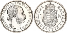 Hungary 1 Forint 1892 KB Artex Restrike
KM# 475; Silver., Proof; Franz Joseph I; UNC