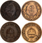 Hungary 2 x 2 Filler 1897 - 1915 KB
KM# 481; N# 4679; Franz Joseph I