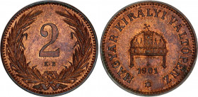 Hungary 2 Filler 1901 KB
KM# 481; N# 4679; Franz Joseph I; UNC with mint luster