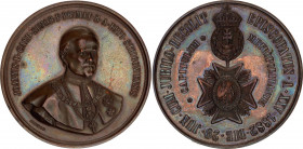Hungary Bronze Medal János Simor 1882
Wurzb. 8436; Bronze 48.05 g., 44 mm; by H. Jauner; János Simor (1857-1891), on his 25th anniversary as Primate ...