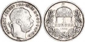 Hungary 1 Korona 1892 KB
KM# 484; N# 7093; Silver; Franz Josef; VF
