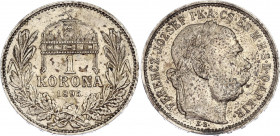 Hungary 1 Korona 1895 KB
KM# 484; Silver, UNC-, mint luster.