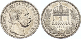Hungary 1 Korona 1912 KB
KM# 492, ÉH# 1495, H# 2204, Adamo# K5.1; N# 12865; Silver; Franz Joseph I; AUNC