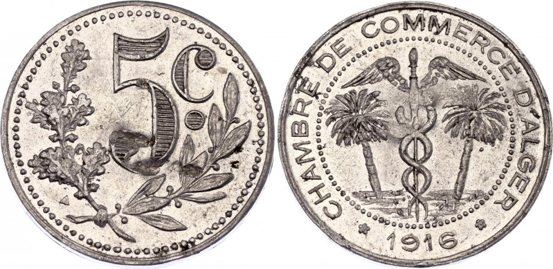 Algeria Alger Chamber of Commerce 5 Centimes 1916 Token
KM# TnA1; Lec# 122 with...