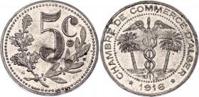 Algeria Alger Chamber of Commerce 5 Centimes 1916 Token
KM# TnA1; Lec# 122 without "J.BORY"; N# 7548; Aluminium; VF-XF
