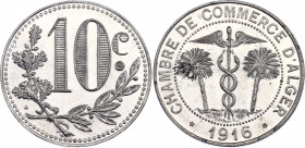 Algeria Alger Chamber of Commerce 10 Centimes 1916 Token
KM# TnA5; Lec# 135 without "J.BORY"; N# 7547; Aluminium; UNC