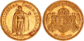 Hungary 10 Korona 1894 KB
KM# 485, ÉH# 1491, H# 2200, Adamo# K8; N# 10813; Gold (.900); 3.3875g.; Franz Joseph I; XF