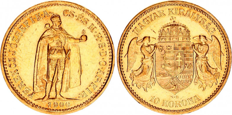 Hungary 10 Korona 1900 KB
KM# 485, ÉH# 1491, H# 2200, Adamo# K8; N# 10813; Gold...