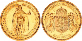 Hungary 10 Korona 1900 KB
KM# 485, ÉH# 1491, H# 2200, Adamo# K8; N# 10813; Gold (.900); 3.3875g.; Franz Joseph I; XF-AUNC