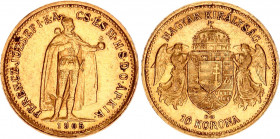 Hungary 10 Korona 1905 KB
KM# 485, ÉH# 1491, H# 2200, Adamo# K8; N# 10813; Gold (.900); 3.3875g.; Franz Joseph I; XF-AUNC