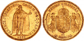 Hungary 10 Korona 1907 KB
KM# 485, ÉH# 1491, H# 2200, Adamo# K8; N# 10813; Gold (.900); 3.3875g.; Franz Joseph I; AUNC
