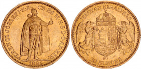 Hungary 20 Korona 1895 KB
KM# 486; Franz Joseph I; Gold (.900), 6.78g. UNC