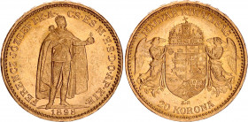 Hungary 20 Korona 1898 KB
KM# 486; Franz Joseph I; Gold (.900), 6.78g. UNC